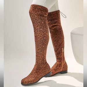 OTK Wide width leopard boot